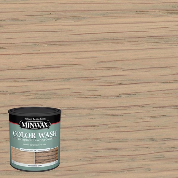 Minwax Minwax Color Wash Transparent Weathered Gray Water-Based Wood Stain 1 qt 400140000 - main